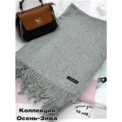 Платок теплый кашемировый однотонный (Меланж) Арт 9039/5 серый