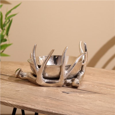 Конфетница «Рога», 22×22×13 см, алюминий