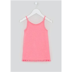 Girls Pom Pom Jersey Vest (4-13yrs)