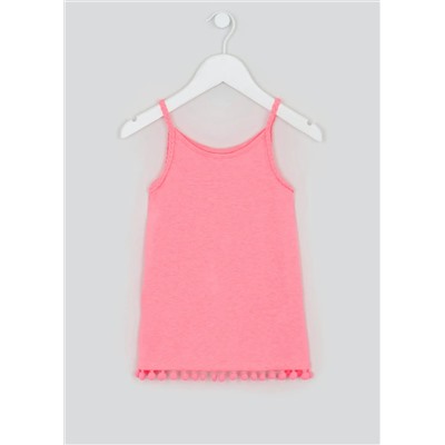 Girls Pom Pom Jersey Vest (4-13yrs)