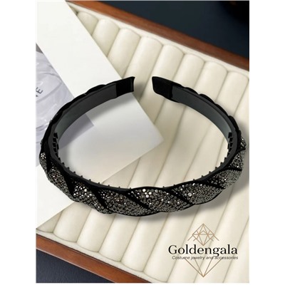 Ободок косичка для волос со стразами Арт ОБ6А/004