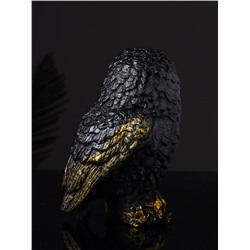 Фигурка гипс «Сова на пеньке», 14×9×10 см, чёрная