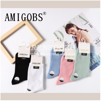 НОСКИ ЖЕНСКИЕ ХЛОПОК АССОРТИ AMIGOBS 9363 В упаковке 10  пар