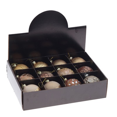 GAEM Набор из 12шт Украшение новогоднее "Шар", D 8 см, L35 W25 H8,5 см