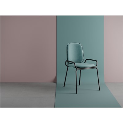 Стул Ror, 2 Frame, велюр, черный/зеленый