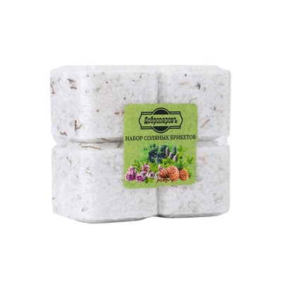 Соляной брикет набор 4 шт "Можжевельник, чабрец, кедр, пихта" по 200 гр "Добропаровъ"