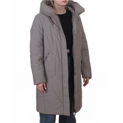 A618 GRAY/BEIGE Пальто зимнее женское (верблюжья шерсть, 120 гр. холлофайбер)