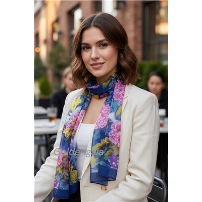Шарф шифоновый с цветочным принтом Арт 0981/4