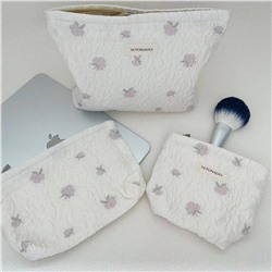 Brand capacious cosmetic bag, travel bag, handheld storage system, small clutch bag, liner, with embroidery, high-quality style
