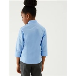 2pk Girls' 3/4 Sleeve Easy Iron School Shirts (2-16 Yrs)