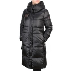 9110 BLACK Пальто зимнее женское FLOWERROVE (200 гр. холлофайбера)