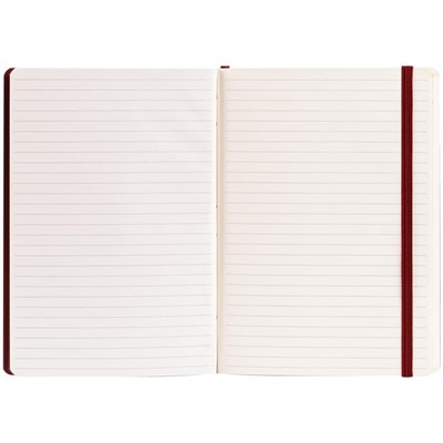 Записная книжка A5 72л. кожа, Clairefontaine "Cuiris. Cherry", 90г/м2, на резинке, ляссе, карман