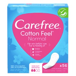 Carefree Slipeinlage Cotton Feel Normal 56 St, Прокладки ежедневные Cotton Normal 56 шт, 2 упаковки (112 шт)