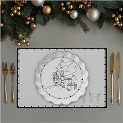 Салфетки сервировочные Доляна «Волшебная сказка», 4 шт., новогодние, 45×30 см, белые