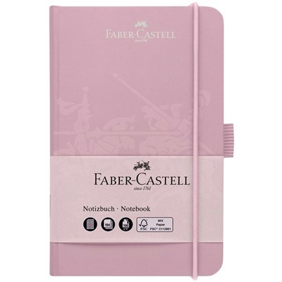 Бизнес-блокнот А6, 194л., Faber-Castell, матовая ламинация, тиснение ВД-лаком, цвет дымчато-розовый