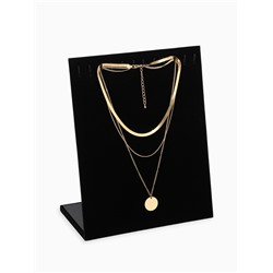 Подставка для кулонов, цепочек и браслетов QF, 12 крючков 20×9×25.5 см, бархатная, чёрная