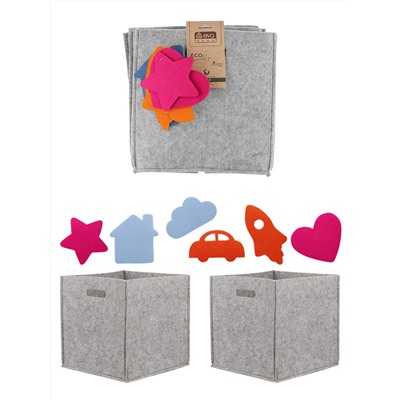 Набор, 2шт., органайзеров для хранения, со съёмными аппликациями, 30х30х30см, 24л