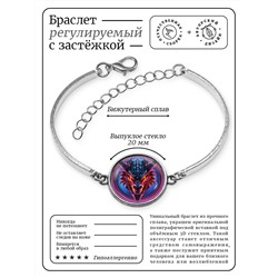 BSI-0161 Браслет металлический Рогатый дракон неон