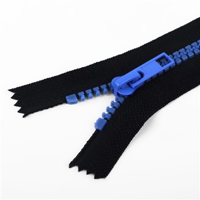 Молния «Трактор», №5, неразъёмная, замок автомат, 18 см, чёрная, синяя