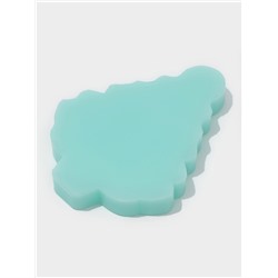 Молд для заливки новогодний «Ёлочка с подарками», 8×5.8×0.8 см, силикон, бирюзовый