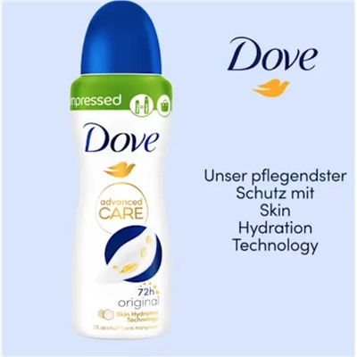 Dove Antitranspirant Deospray Advanced Care Original Compressed, 100 ml Дезодорант-антиперспирант спрей Advanced Care Original Compressed, 100 мл