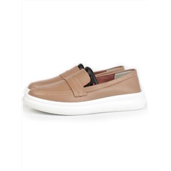 03-ZL-8501 DK. BEIGE/BROWN Полуботинки женские (натуральная кожа)