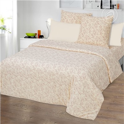 Пододеяльник трикотажный на молнии Цветы бежевые Арт Дизайн