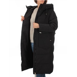 H303 BLACK Пальто зимнее женское (200 гр. холлофайбер)