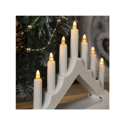 Светодиодная фигура «Белая рождественская горка», пластик, батарейки ААх2 (не в комплекте), свечение тёплое белое