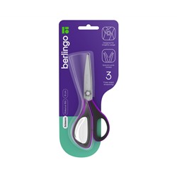 Ножницы Berlingo "Easycut 350", 13см, сиреневые, эргономичные ручки, мягкие вставки, европодвес