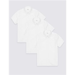 3pk Girls' Slim Fit Easy Iron School Shirts (2-16 Yrs)