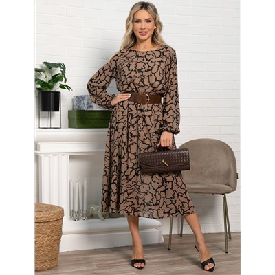 Платье Идиллия (бежево-черное) П15378-16М