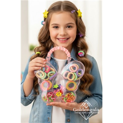 Набор детский аксессуаров для волос в сумочке 102 предмета