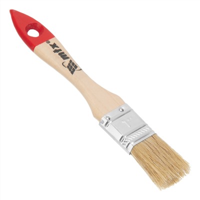 Кисть плоская "Стандарт" 1" (25 мм) натуральная щетина, деревянная ручка MTX