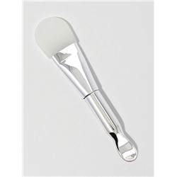 Кисть для масок SILVER, силиконовая, с лопаткой, 14 (±1) см, серебристая