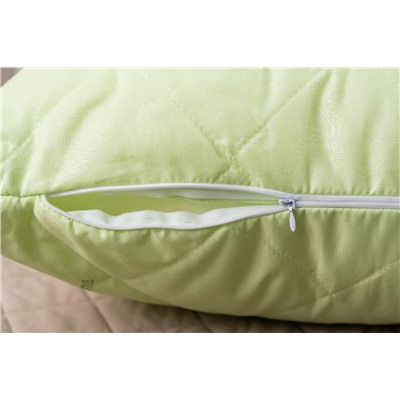 Подушка "Бамбук" тик на молнии лебпух+бамбук,стег,лента,сумка(Н)