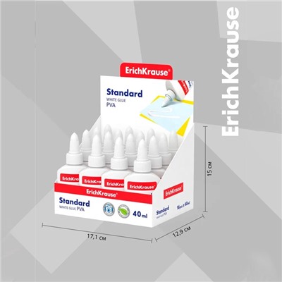 Клей ПВА ErichKrause Standard, 40 мл