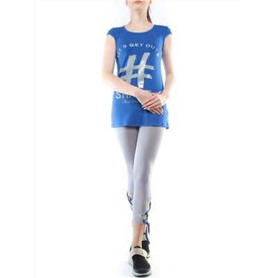 1204 BLUE/GRAY Спортивный костюм для фитнеса женский (90% вискоза, 10% лайкра)
