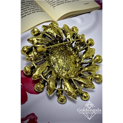 Брошь-кулон крупная с кристаллами БР4 модель БРО/14