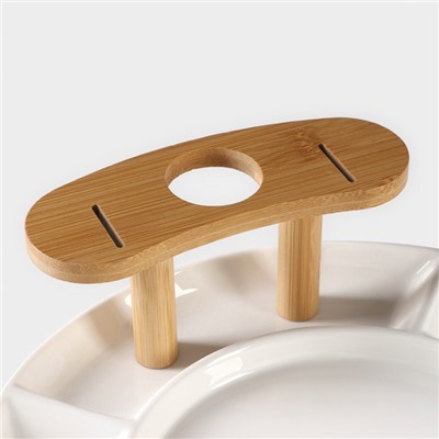 Набор для канапе и нарезки BellaTenero, 8 предметов: блюдо d=29.8 см, доска для нарезки, 2 ножа, 4 шпажки, фарфор, белый