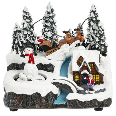 GAEM Фигурка декоративная "Рождество" (4 мелодии, подсвет, движ, 3xAA н/п, +USB), L19 W14,5 H17 см