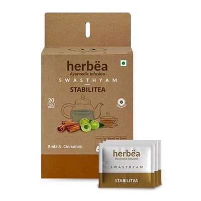 Свастьям: чай при диабете (20 пак, 1,5 г), Swasthyam Stabilitea, произв. Herbëa