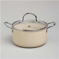 КАСТРЮЛЯ AGNESS С АНТИП. ПОКР.  И СТЕКЛ. КРЫШКОЙ 1350 МЛ, 16*8 СМ