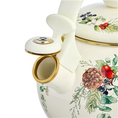 ЧАЙНИК AGNESS ЭМАЛИРОВАННЫЙ СО СВИСТКОМ СЕРИЯ "CELEBRATION", 2,2Л, ИНДУКЦИОННОЕ ДНО