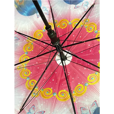 Зонт-трость для девочки с мультгероями полуавтомат Арт 005/1