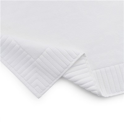 Коврик для ванной с фактурным бортиком белого цвета из коллекции Essential, 50х80 см