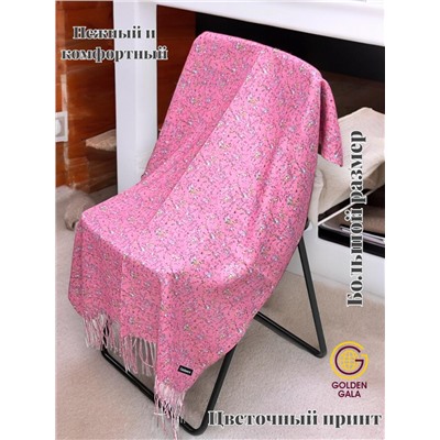 Палантин из хлопка и бамбука премиум Арт 2459/8 фон розовый