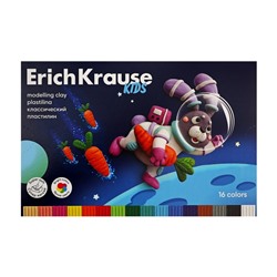 Пластилин 16 цветов, 216 г, ErichKrause "Kids Space Animals", со стеком, в картонной упаковке