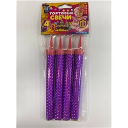JFTS12-30P pink Торт.свеча(12см/4шт