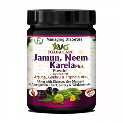 Порошок Джамуна, Нима и Карелы (200 г), Jamun, Neem, Karela Plus Powder, произв. AVG Health Organics